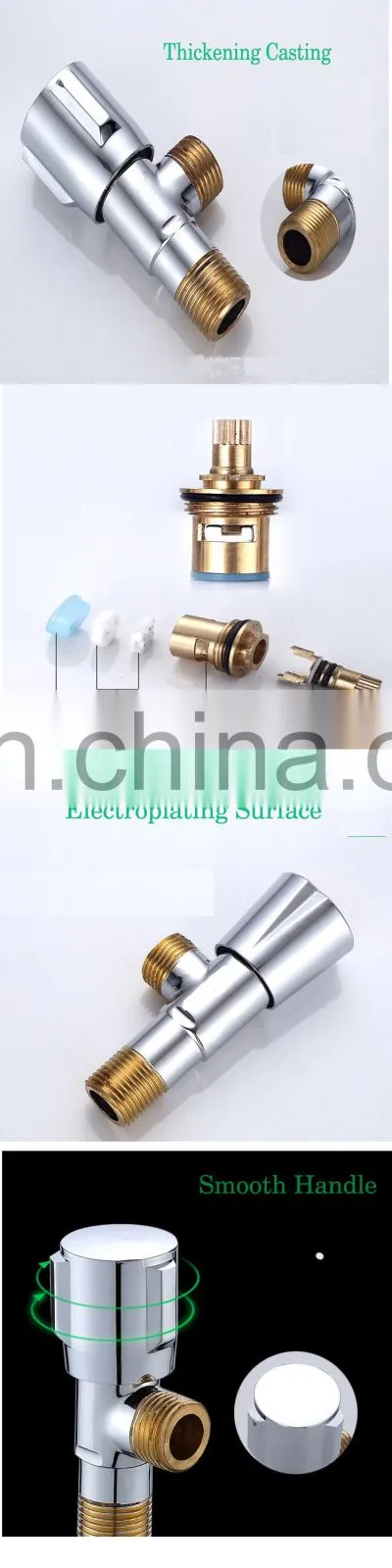 high quality toilet brass angle valve in chrome plated with plastic handle