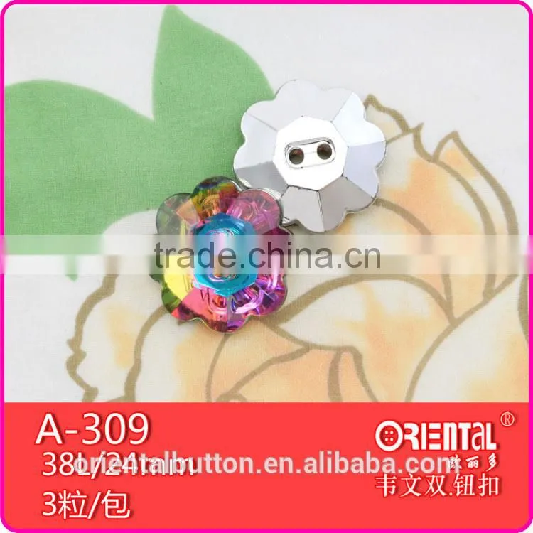 dyeable rainbow holes sewing acrylic button