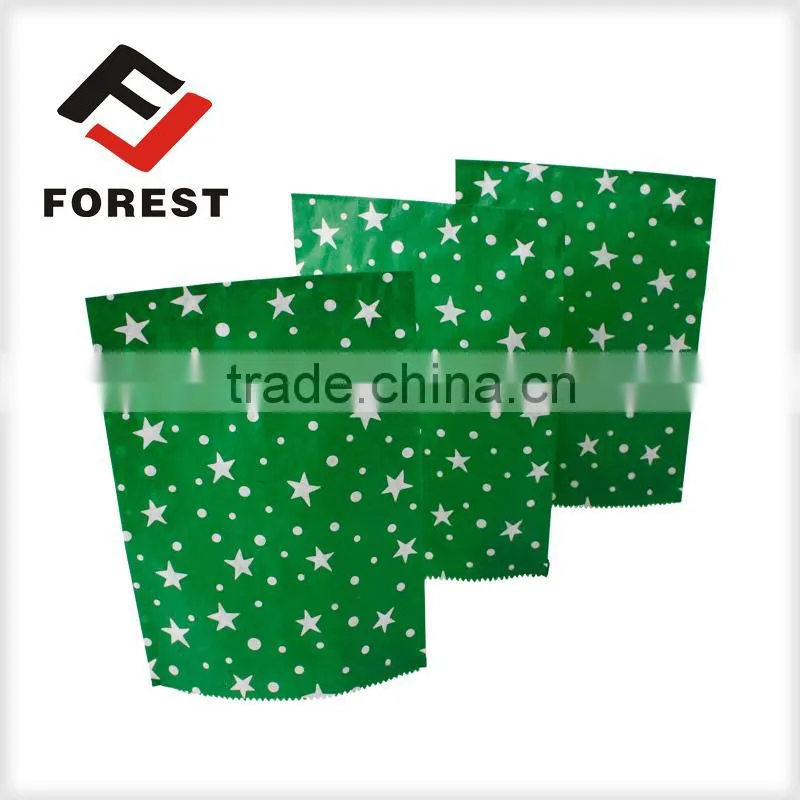 Custom christmas candy gift kraft food paper bag V bottom paper bag