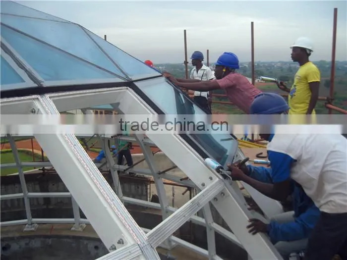 Good quality large span glass roof dome