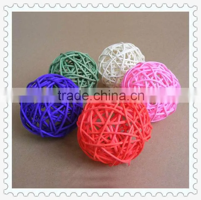 woven decorative colored rattan ball