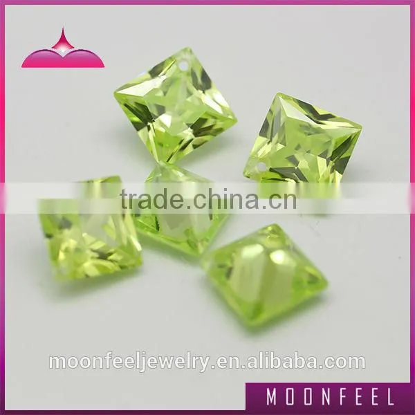 china apple green square shaped zirconia diamond