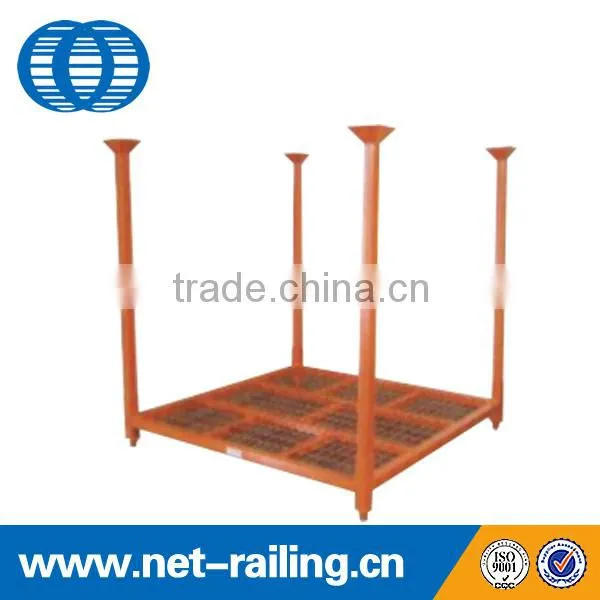 Storage stacking folding metal commercial tire rack with mesh
