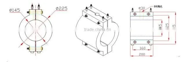 Heater/heating band/heating ring barrel ceramic band heater