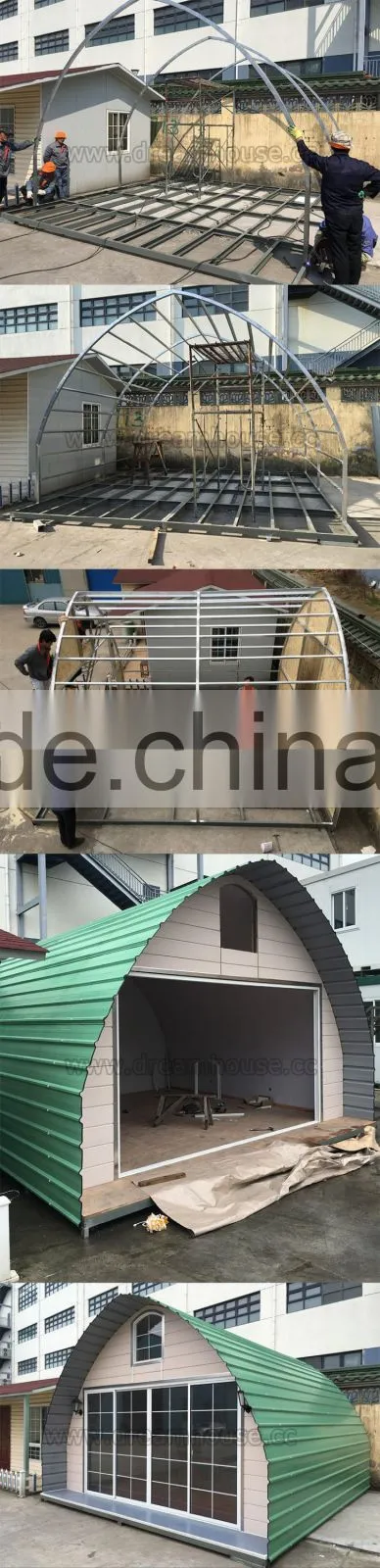 Good Quality Prefabricated Steel Structure Dome House/new style cheap arched cabin prefabricated houses tiny homes