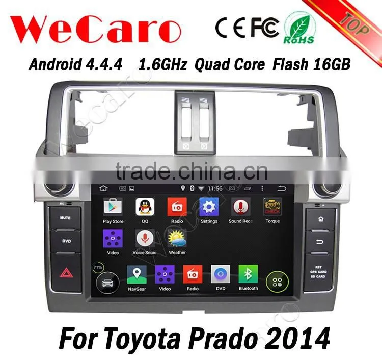 Wecaro 9" Android 4.4.4 touch screen car mulitimedia for toyota prado 2014 dvd player with WIFI 3G bluetooth gps navigation
