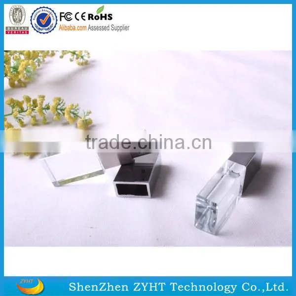 LED light cystal usb flash drive with metal cap