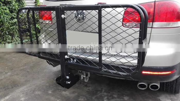 Car hitch mount folding rear luggage carrier