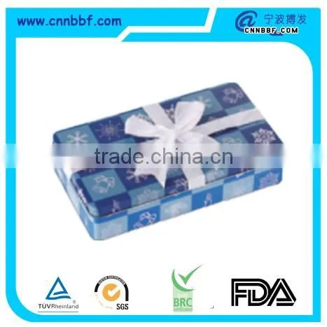 Custom design square chocolate tinbox/tin box wholesale