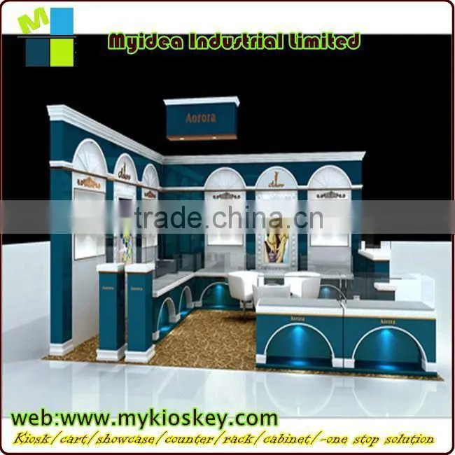 Shopping mall mini jewelry kiosk attractive design mall jewelry shop kiosk