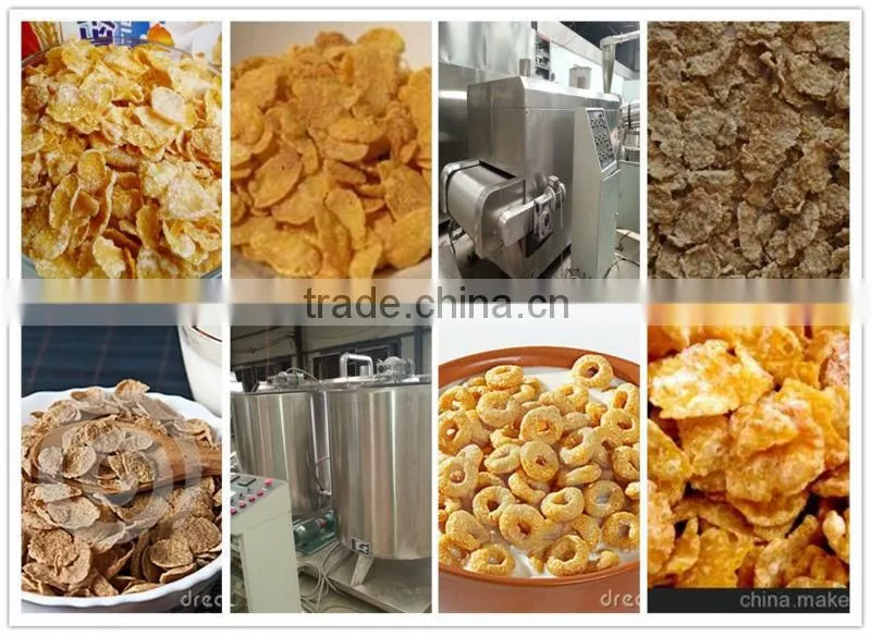 Automatic High Efficiency Breakfast Cereal corn flake line equipment