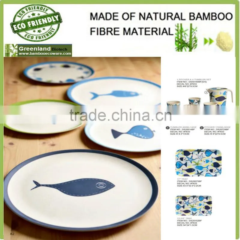 natural and green bamboo fiber tableware ,bamboo fiber hot selling plate