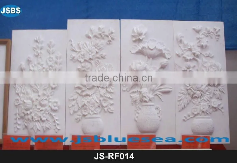 Red marble water lily relief
