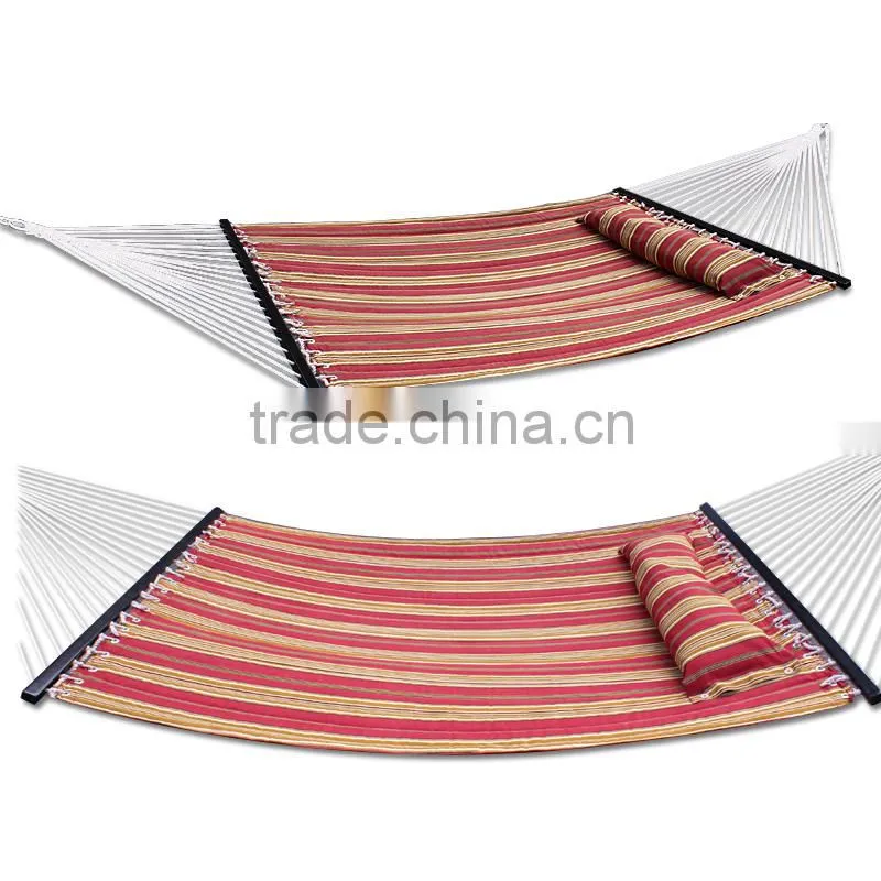 Hammock-Quilted-Fabric-W-Pillow-Double-Size-Spreader-Bar-Heavy-Duty-Stylish-Red