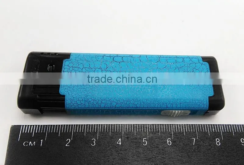 Cigarette usage plastic material colored streak torch lighter with LED light