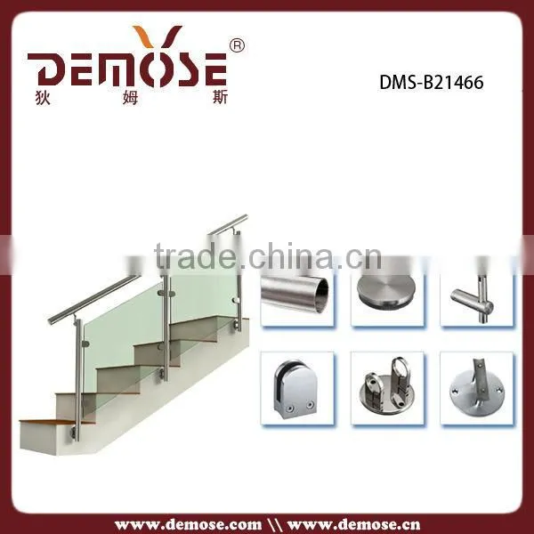 tempered glass decorative hand railing for balcony and galvanized steel pipe guangdong