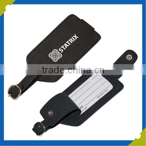 Custom logo luggage tag Metal buckle design tag Leather material luggage tag