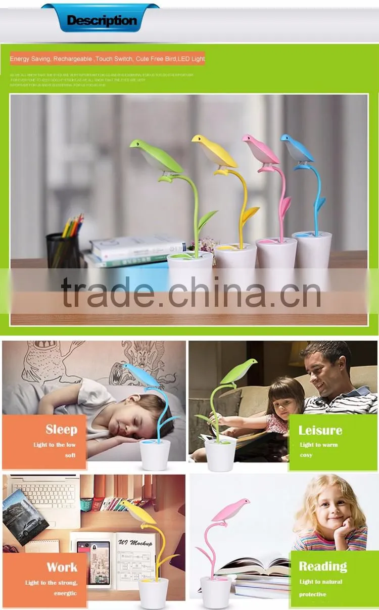Lovely Bird Pen Container LED Night Light Desk Light child light