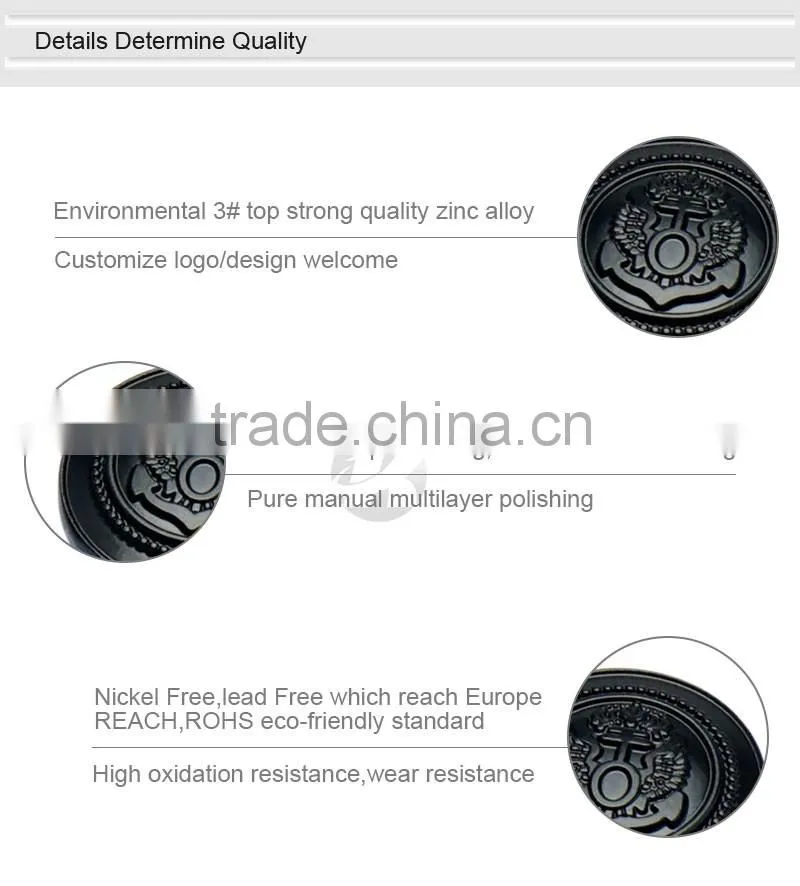 Black Engraved Snap Button Custom Logo