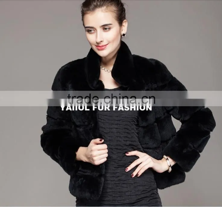 rex14044 High Quality real rabbit Fur Coat girls