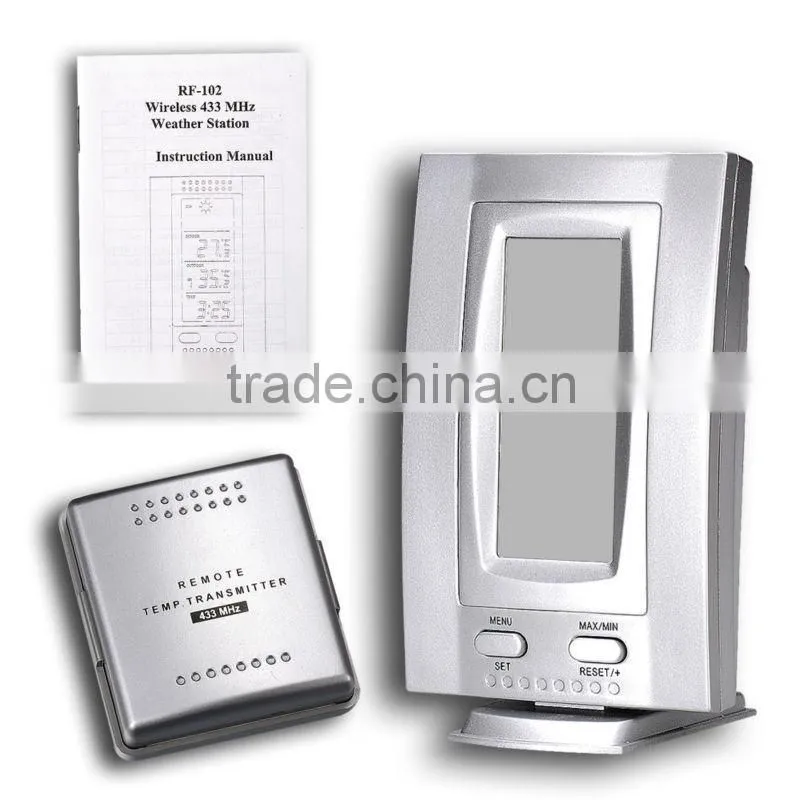 Wireless Indoor Outdoor Thermometer Temperature Clock Weather Station