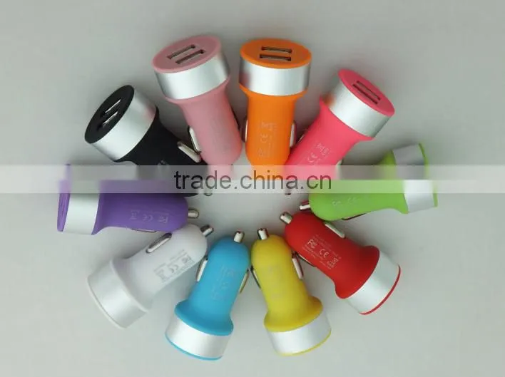 Promotional gift universal dual usb colorful car charger