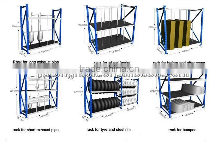 adjustable warehouse steel racking system for auto parts
