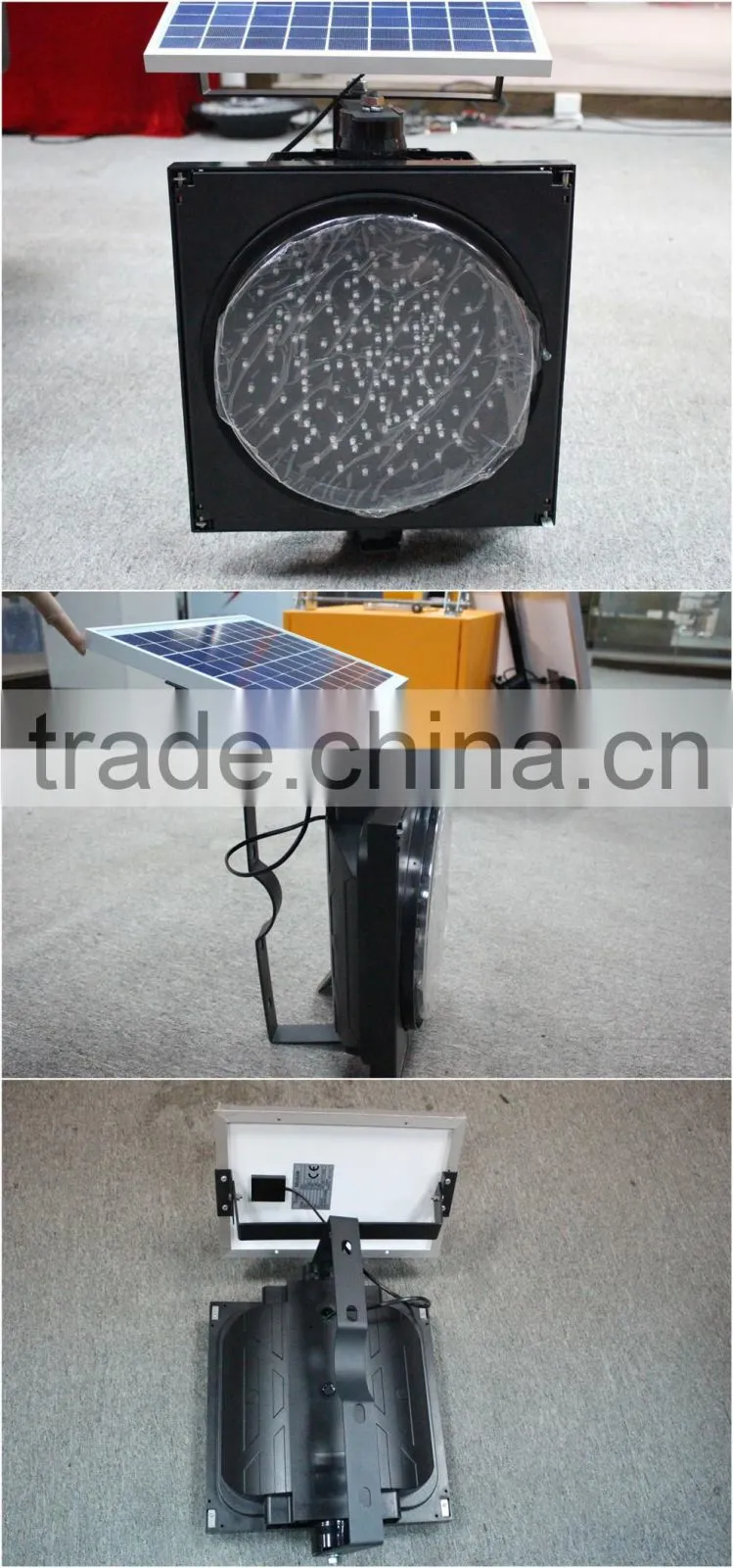 Wholesale 12 volt Yellow ball Red slow solar energy warning flashing traffic blinker light