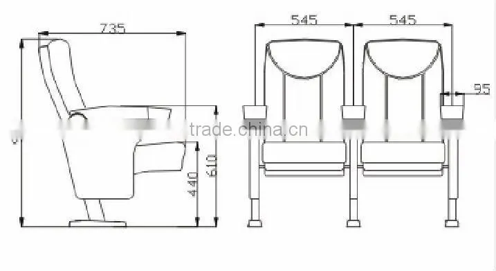 High-density sponge lecture hall chair CH-A02