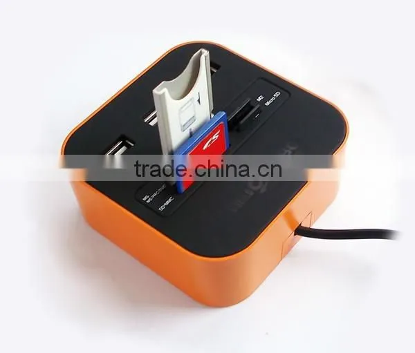 Card Reader 3 Ports 2.0 USB Charger Hub for Laptop
