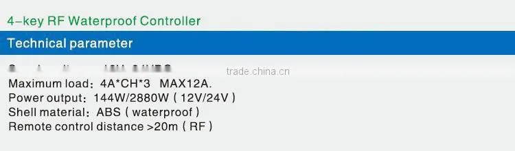 DC5V DC12~24V 12-key RF wireless controller/Dimmer for led strip light`