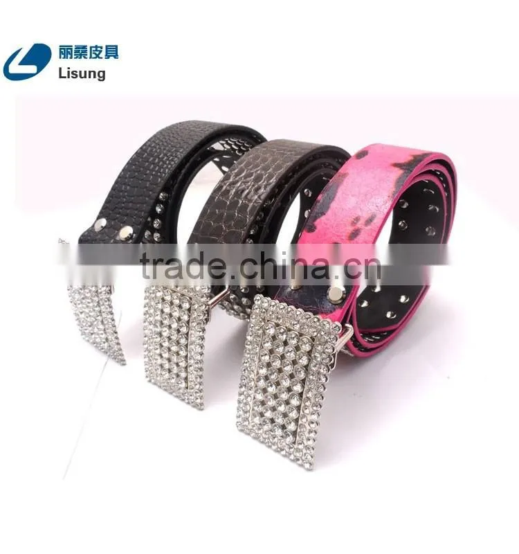 Cheap Rhinestone Strass Studded Fake Leather Cowgirl Belt