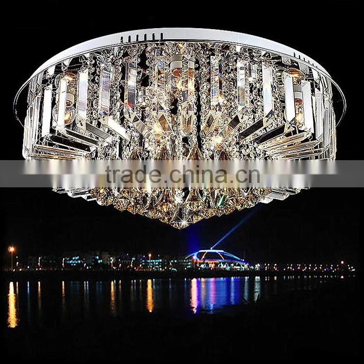 Modern Crystal Ceiling Light Fixtures, European Iron LED Ceiling Lamp For The House