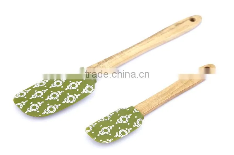 New product wood handle silcone spatula
