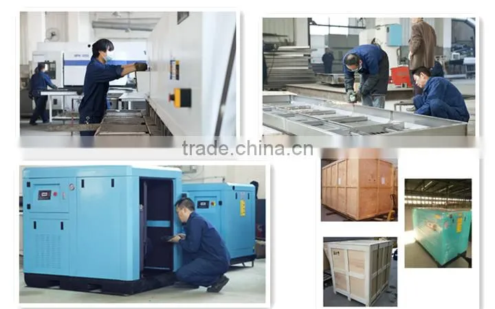 90kw 125hp variable frequency converter low pressure screw air compressor
