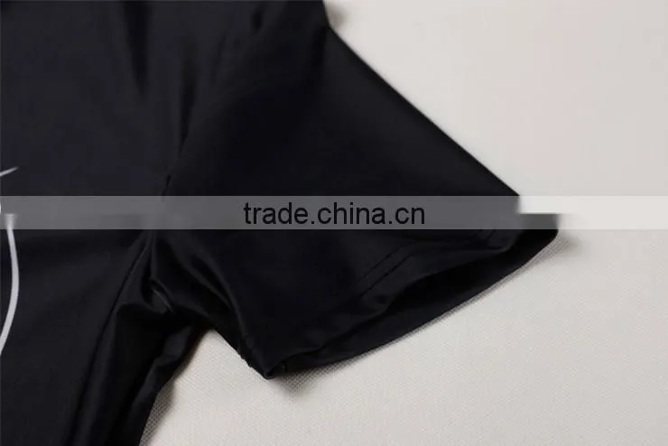 2016 digital printing compression running shirt breathable quick dry polyester spandex 3d t shirt