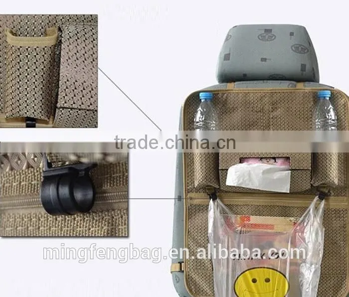 Custom High Quality Multifunction Jacquard Car Storage Bag and Car Back Seat Organizer