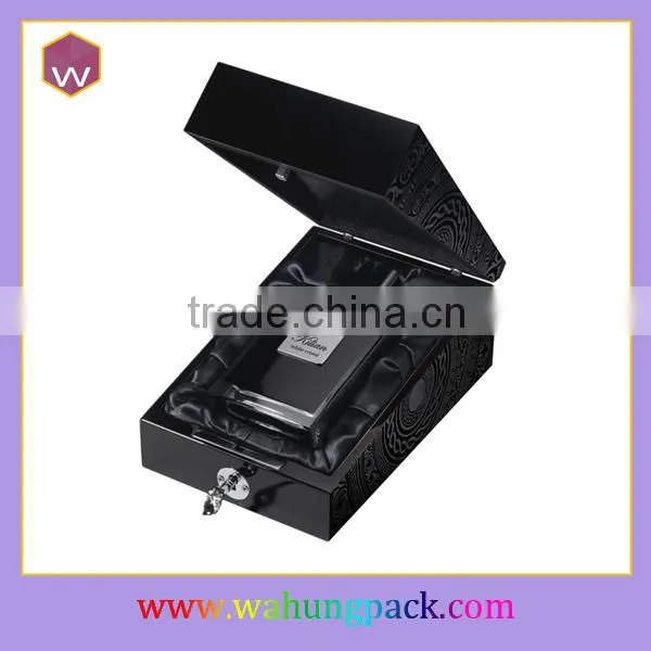 Luxury High Black Lacquer Wooden Perfume Box Design