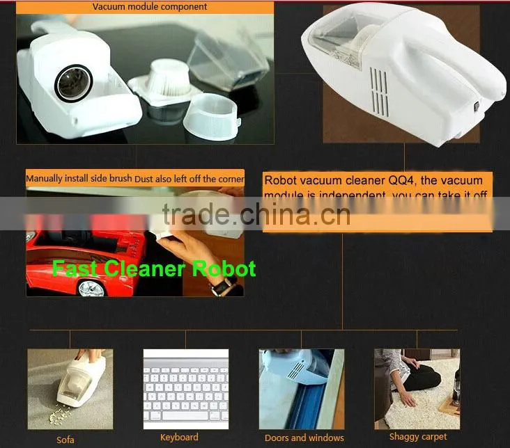 Newest design car style robot vacuum cleaner china and portable handheld vacuum cleaner double use