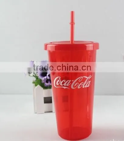 Eco-friendly 24OZ Plastic Juice Tumbler With Straw