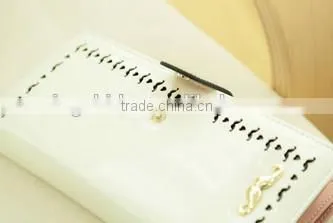 2014 sweet pu wallets with white color wholesale