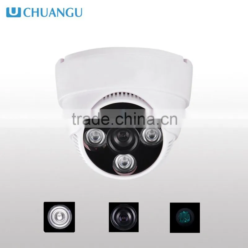 Plastic Indoor Dome 1.0mp dome ip camera 3pcs array ir led POE optional