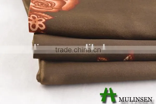 Mulinsen Textile Woven evening gown fabric, 100% polyester printed satin fabric