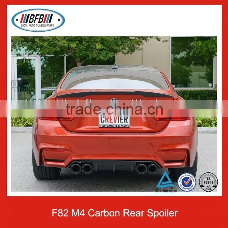 F82 M4 V Style Carbon Rear Spoiler Trunk Spoiler For BMW M4 2015UP