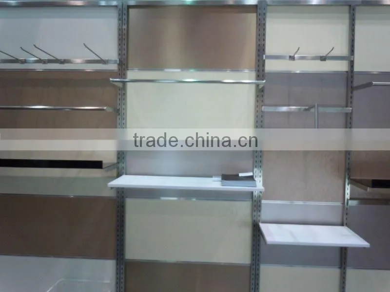 Adjustable Slotted Wall Mounted Steel Shelves for Garment