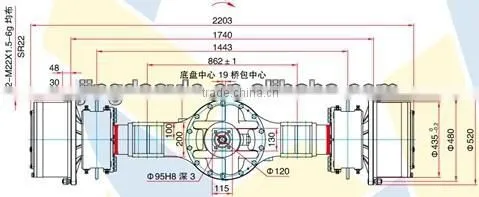 XCMG GYQ2700 COMPACTOR AXLE for XCMG XS262J 800351105 hydraulic single drum vibratory Roller axle