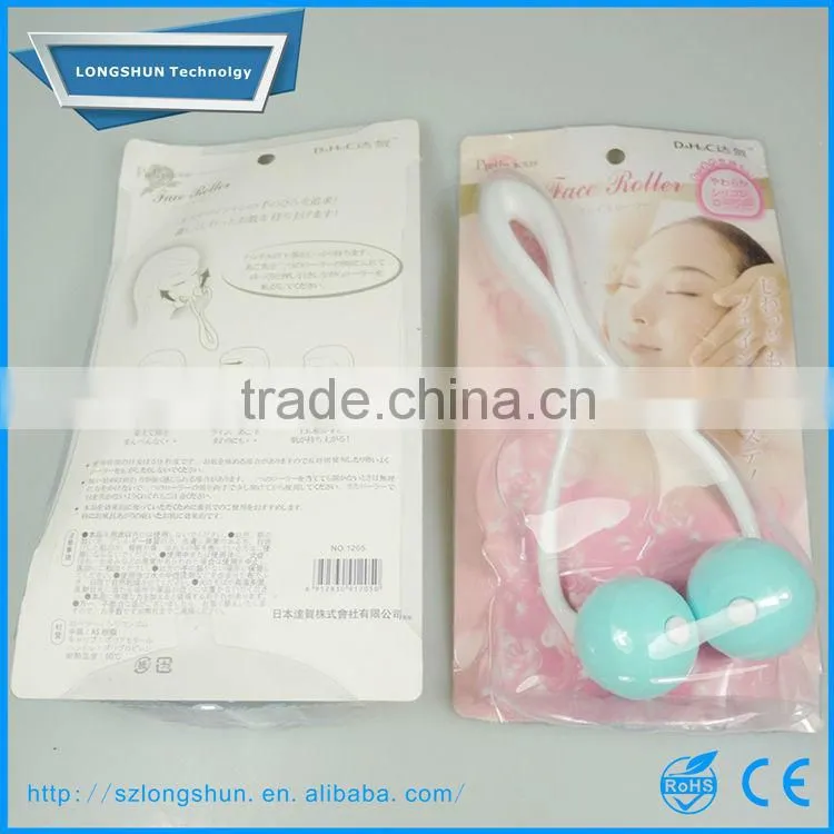 Two ball face relax massager, plasitc handheld facial roller massager