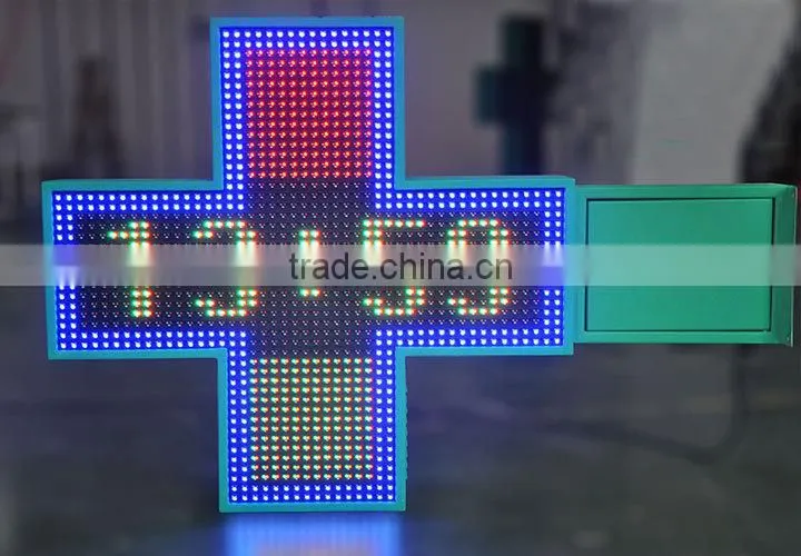 p25 Full Color 3D Cross display screen LED Pharmacy Cross Sign