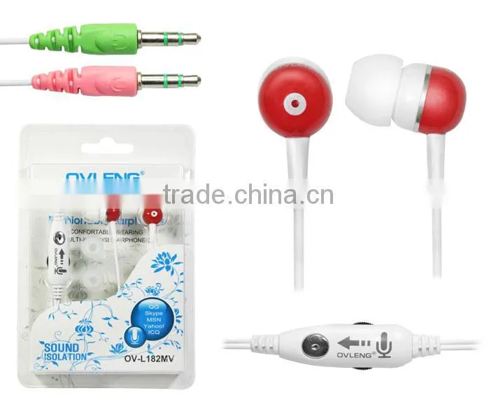 OEM Pink White In-Ear Earphones with Mic