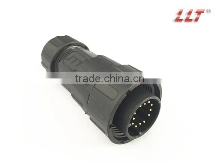 12 pole front panel mount female pin waterproof cable connector